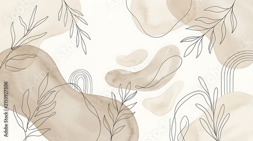 Beige organic liquid blobs shapes