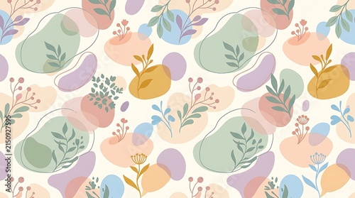 Botanical blob pattern vector art