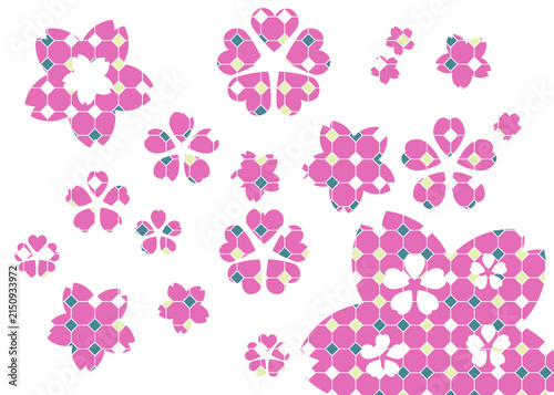 背景 幾何学的な模様 桜