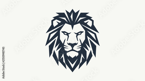 Modern Minimalist Geometric Lion Head Graphic Illustration for Elegant Brand Identity and Professional Creative Vector Design Projects
