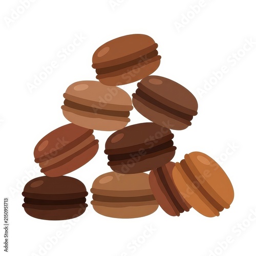 Pile of chocolate macarons
