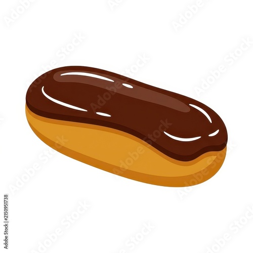 Chocolate eclair with glossy glaze