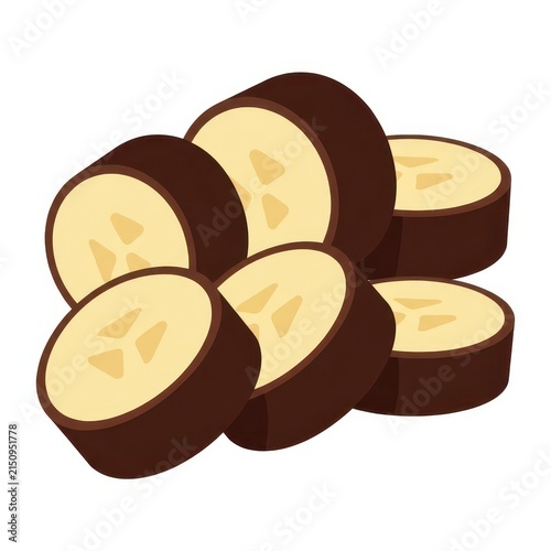 Chocolate covered banana slices