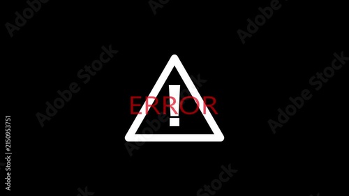 Red Error Warning Triangle with Exclamation Mark and System Alert Text Motion