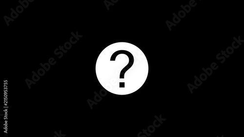 white Question Mark Circle Icon for FAQ Customer Support and Help Motion Graphic