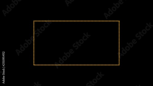 Yellow Dashed Line Rectangle Frame and Glowing Dotted Border Overlay Motion Graphic