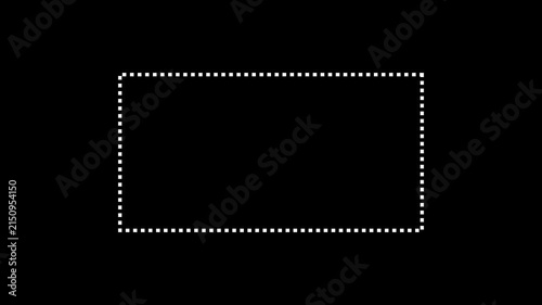white Dashed Line Rectangle Frame and Glowing Dotted Border Overlay Motion Graphic