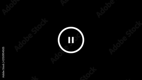 white Play Button Circle Icon with Up Arrow for Video Start and Upload Motion