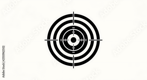 Minimalist black target icon centered on white background for strategic planning