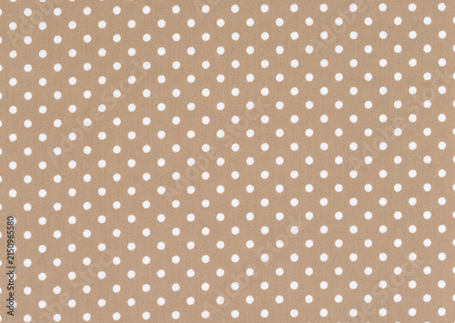 Brown Cotton Fabric Polka Dot Macro Background