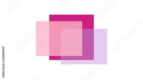 Abstract background featuring multiple overlapping translucent squares in various shades of pink and purple creating a modern minimalist geometric graphic design