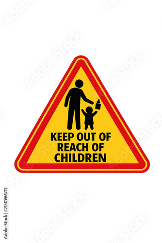 Sign advising not to approach due to children's presence.