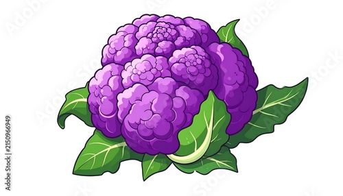 Purple cabbage with green leaves isolated.