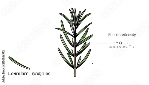 Botanical illustration of two leaf types.