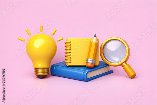 image of creative ideas concept with yellow clipboard