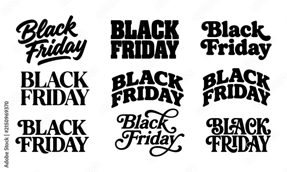 Obraz premium Black Friday typography collection for marketing promotions