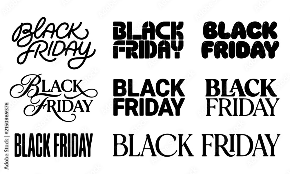 Fototapeta premium Black Friday sale typography and logo design elements