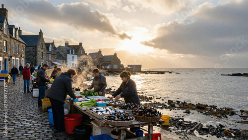 Morning Market Dawn Coastal Village