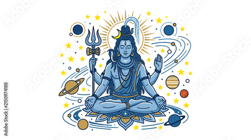 фотографія Meditating Deity with Cosmic Elements