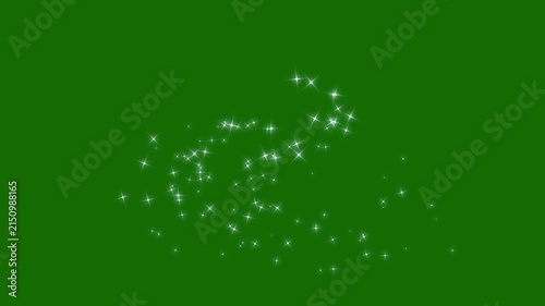 White glitter star line transition animation with magical sparkle dust, glowing fairy particles, 2D flat sparkle effect overlay, twinkling Christmas stars and seamless green screen in ultra HD and 4K