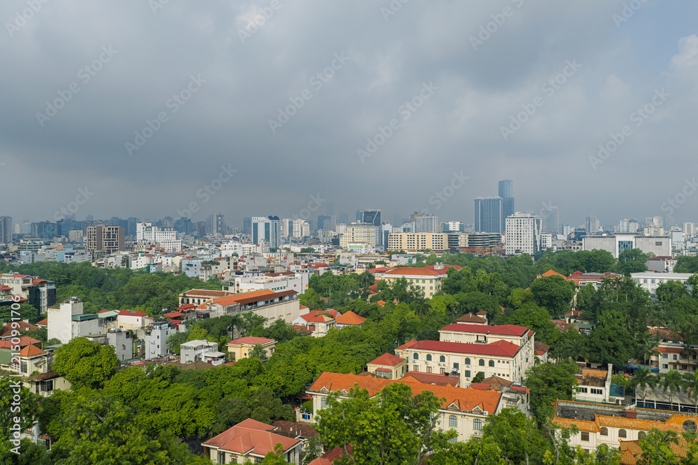 Fototapeta premium Aerial View of Ba Dinh District Skyline in Hanoi, Vietnam