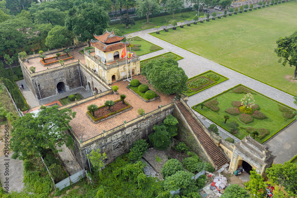 Fototapeta premium Aerial View of Thang Long Imperial Citadel in Hanoi, Vietnam