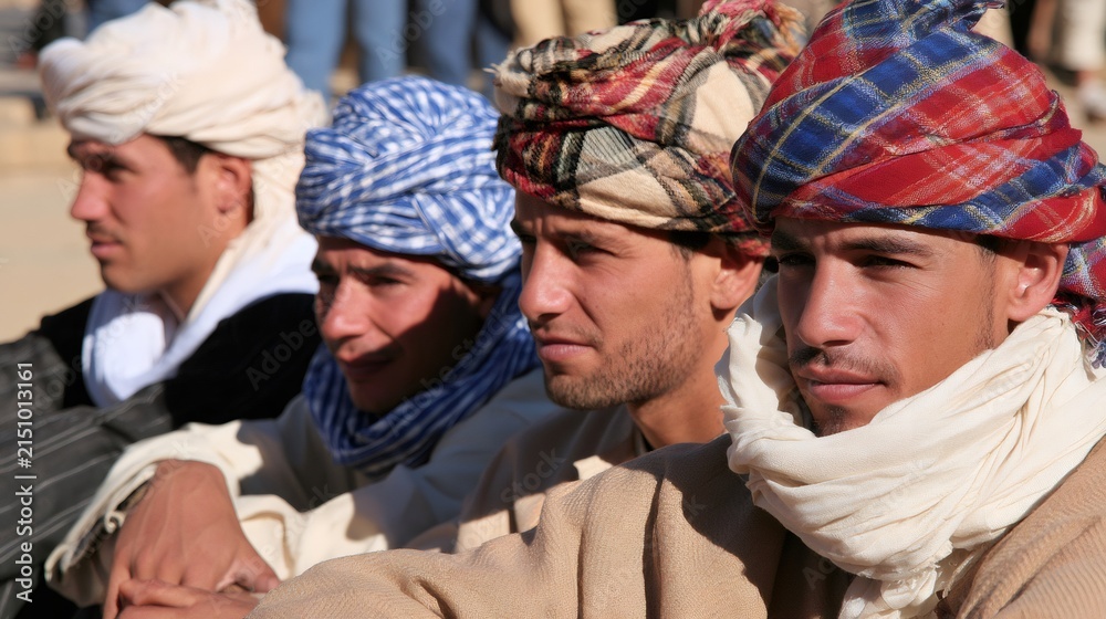 Fototapeta premium Berber men wearing traditional turbans in north africa