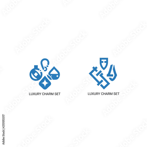 Luxury Charm Set Icon Collection with Elegant Symbols and Designs