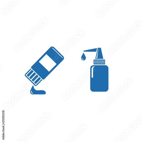 Medicine bottle and syringe icon set for healthcare and medical illustrations