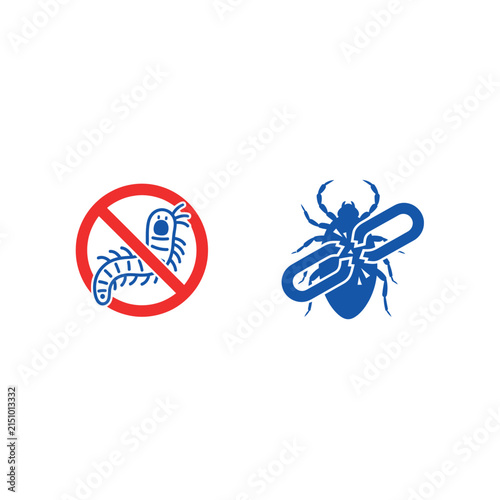 No entry sign with cockroach symbol indicating pest control and prohibition