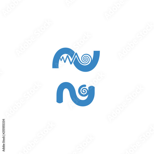 Abstract wave and spiral logo design with flowing curves and modern style