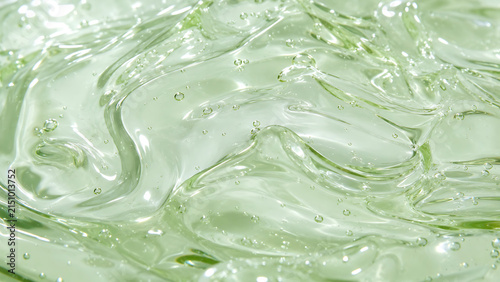 Close-up macro shot of soothing aloe gel texture