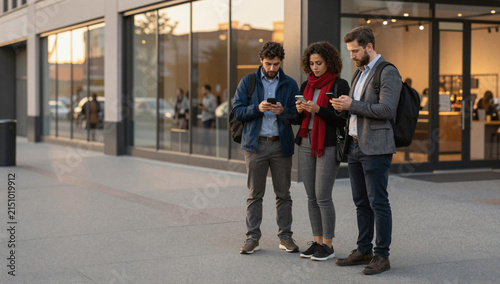 Urban Smartphone Usage Street Scene