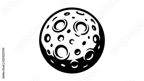 Minimalist Cratered Moon Vector Illustration