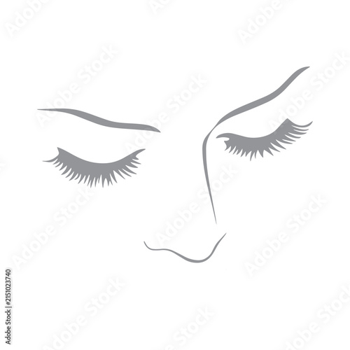 Minimalist Female Face Line Art Portrait