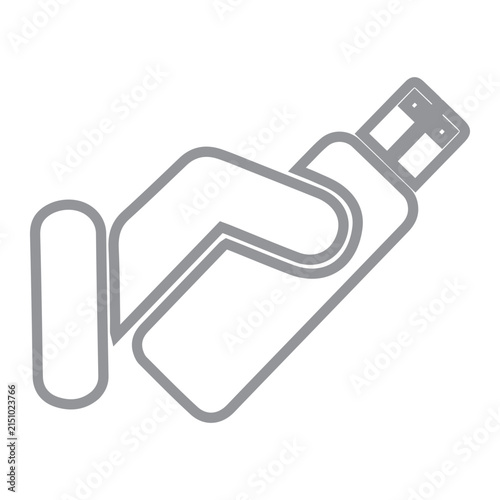 Hand holding USB flash drive icon
