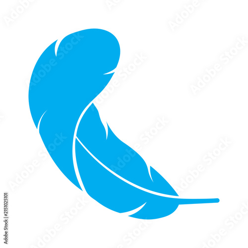 Blue feather icon vector illustration