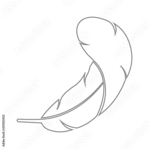 Simple feather outline icon vector illustration