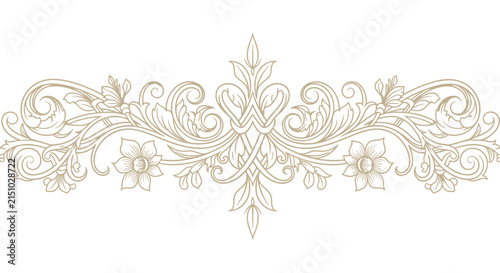 Elegant Floral Ornament, Swirls, Flourishes, Decorative Border