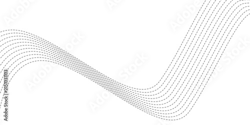 Abstract flowing dashed lines creating a dynamic wave pattern 