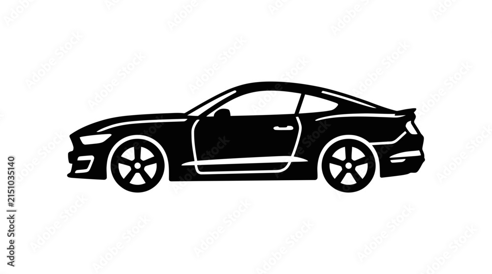 Fototapeta premium Modern Sports Car Silhouette Vector