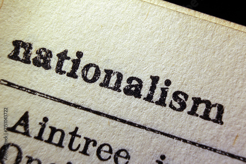 Cuadro en lienzo Word nationalism on dictionary page, macro close-up
