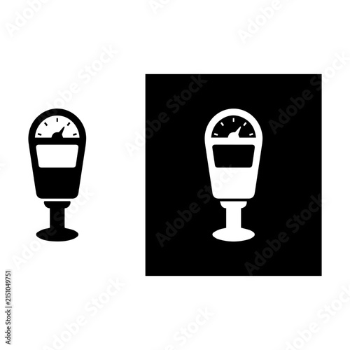 Bild auf Leinwand This collection features a clean, high-contrast silhouette and inverse design of a traditional parking meter