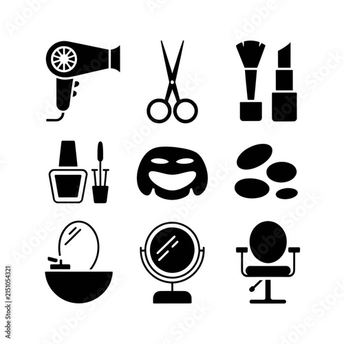 Flat Modern Collection of Beauty and Personal Care Icons