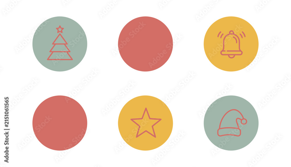 Fototapeta premium Colorful geometric set on a clean background shapes circle