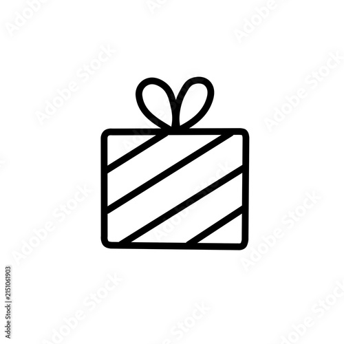 Gift Box Line Icon Editable Stroke Isolated