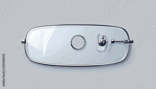Vintage Car Side Mirror Isolated on Gray Background.