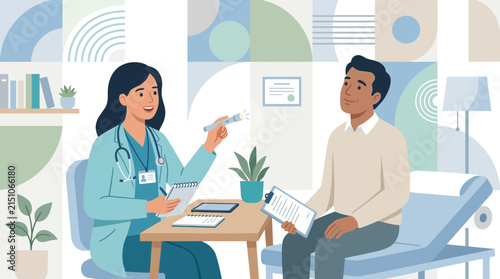 Doctor Examining Patient with Light, Medical Consultation, Healthcare Concept