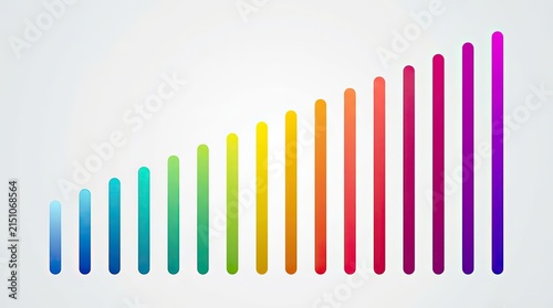 Vibrant vertical rainbow gradient lines in smooth color transition for modern design elements