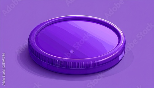 Purple Plastic Lid Isolated on Matching Background.